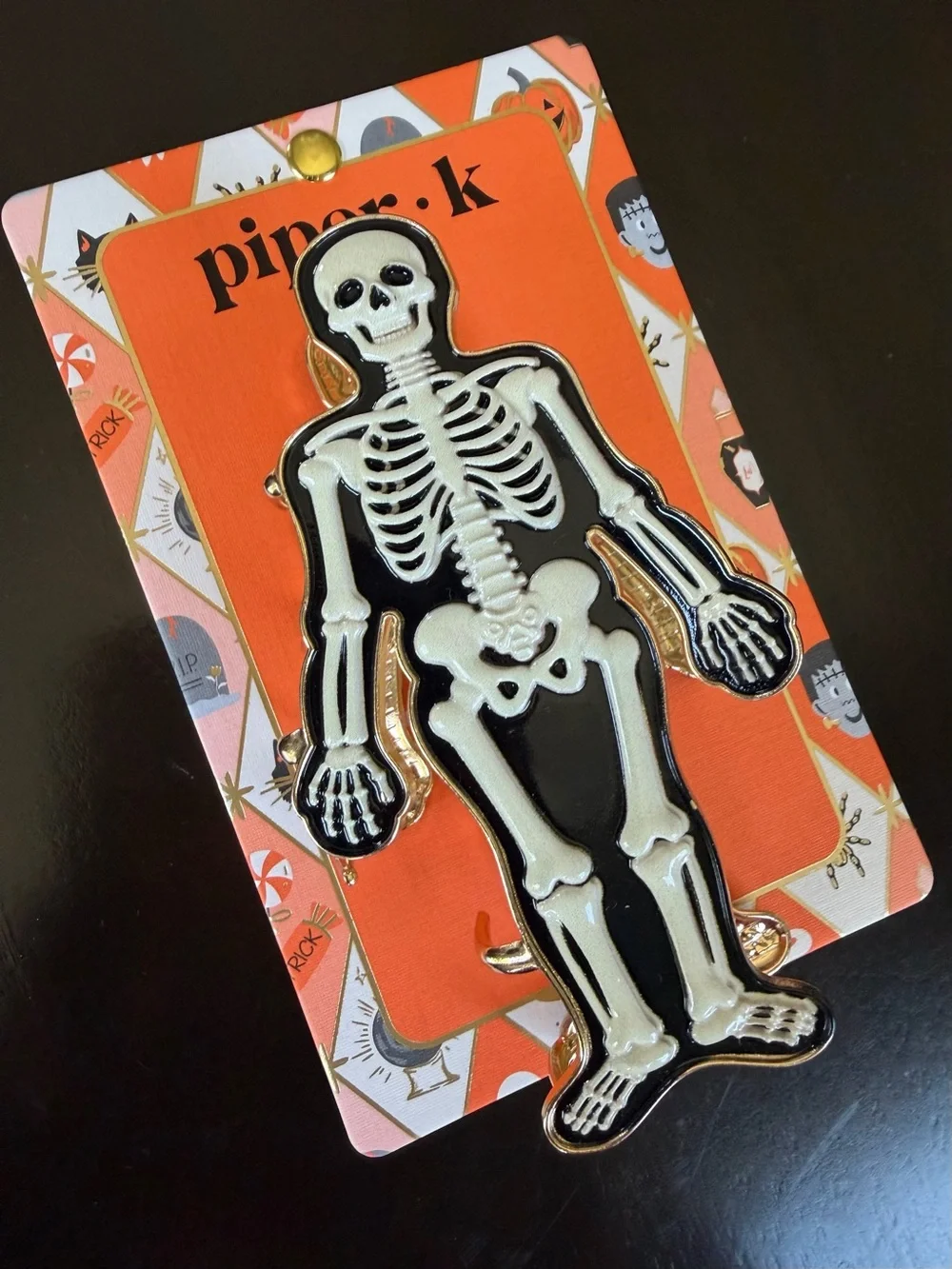 Piper K • Halloween Skeleton Black Hair Clip 💀🎃